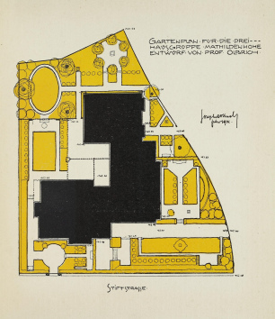 Joseph Maria Olbrich, Dreihaeusergruppe, 1904, hist. Lageplan